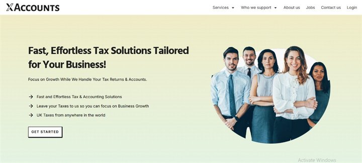 XAccounts — hero: tax and accounting solutions tailored for UK businesses